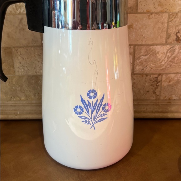 Corningware blue cornflower vintage Coffee 9- cup coffee percolator, Pre-owned - Picture 6 of 7